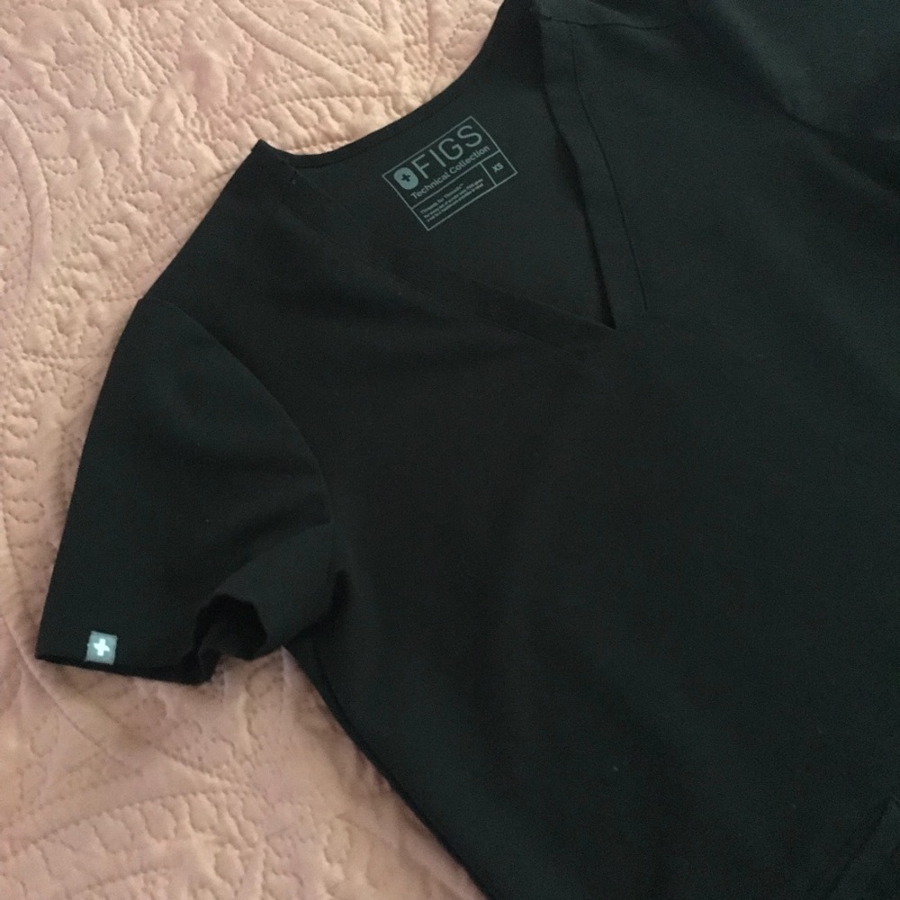 Figs - Scrub Top - XSmall - Black - Casma EUC